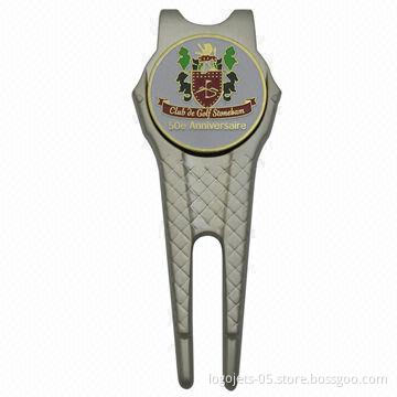 Zinc Alloy Divot Tool Ball Marker with Open Design